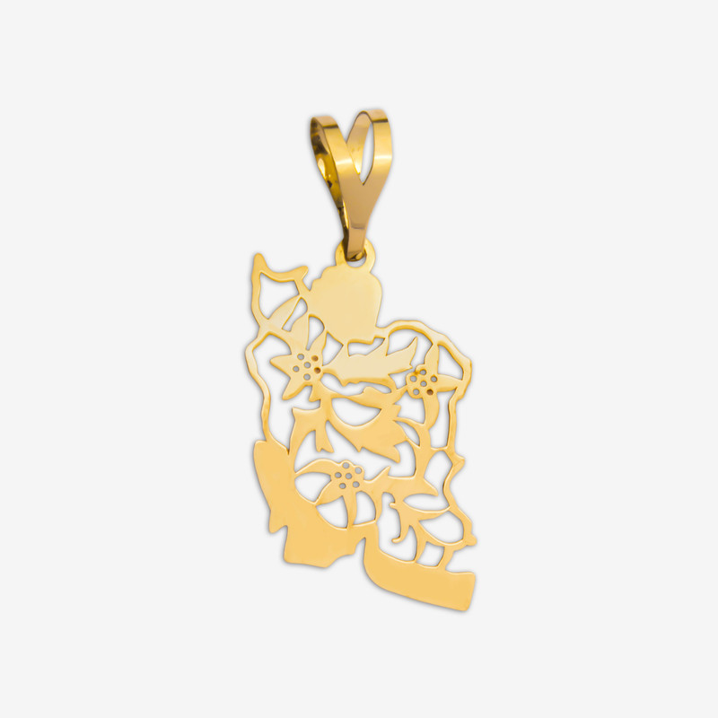 آویز گردنبند طلا 18 عیار زنانه نیکان گلد طرح ایران