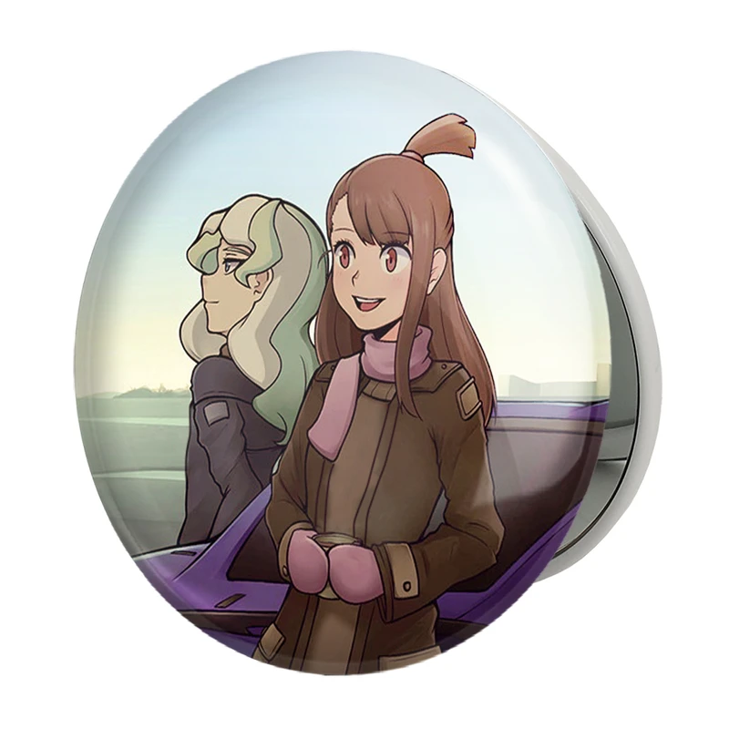 آینه جیبی خندالو طرح اکو و دیانا انیمه جادوگران کوچک Little Witch Academia مدل تاشو کد 22934 