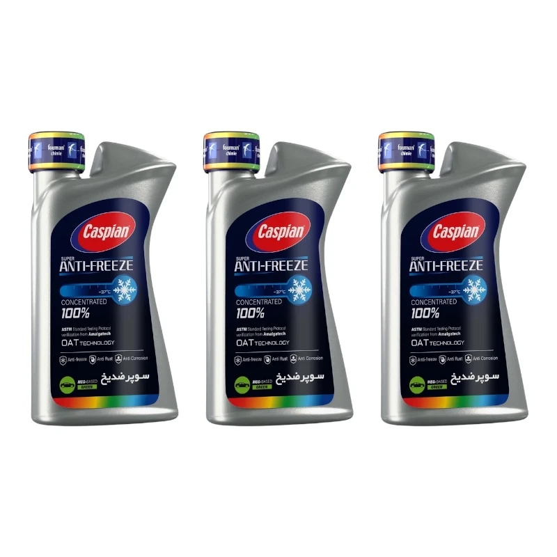 ضدیخ و ضدجوش 100 درصد خالص کاسپین مدل Four Seasons حجم 900 میلی‌ لیتر بسته 3 عددی
