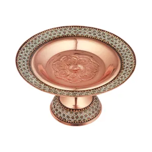 شیرینی خوری خاتم کاری مسی مدل ساده کد 20