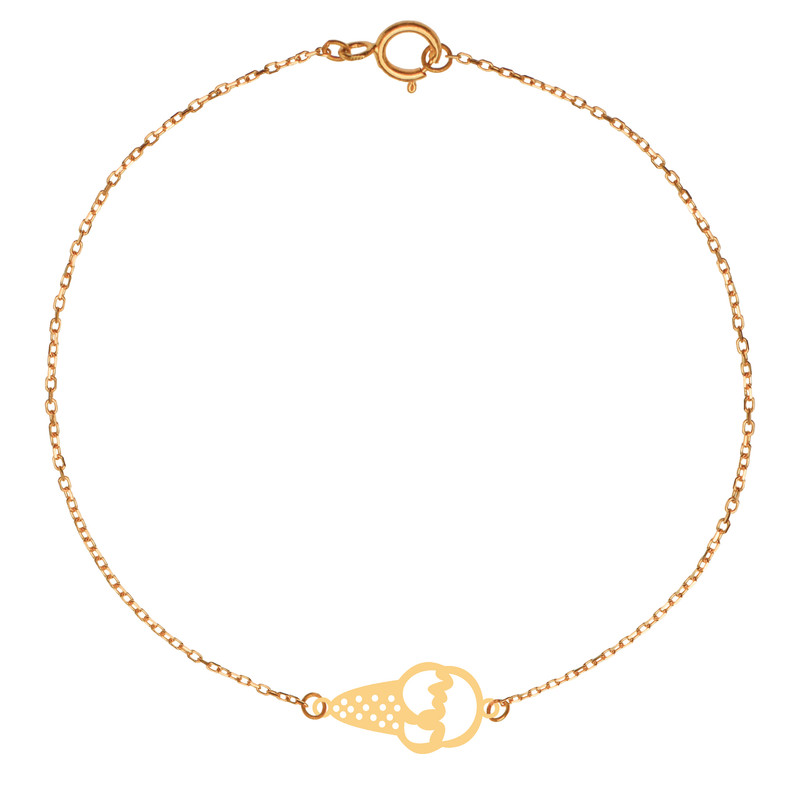 پابند طلا 18 عیار زنانه کرابو طرح بستنی مدل Kr2031