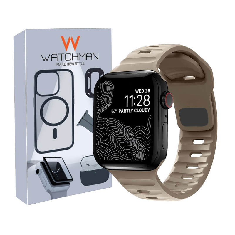 بند واچ من مدل Spigen Sport مناسب برای اپل واچ سری Se/1/2/3/4/5/6/7/8/9/AluminumCase سایز 42/44/45 میلی متری