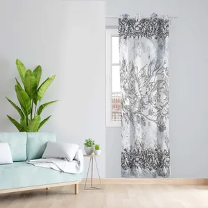 پرده طرح گل مدل مخمل پانچی کد 5191L z سایز 140x200 سانتی متر