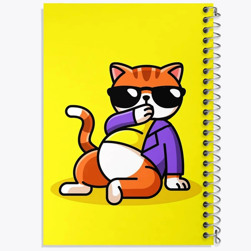 دفتر ژورنال نویسی 50 برگ خندالو مدل نقطه ای طرح حیوانات بامزه گربه کد 28366