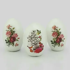 تخم مرغ تزیینی هفت سین طرح گل کد FF003 مجموعه 3 عددی