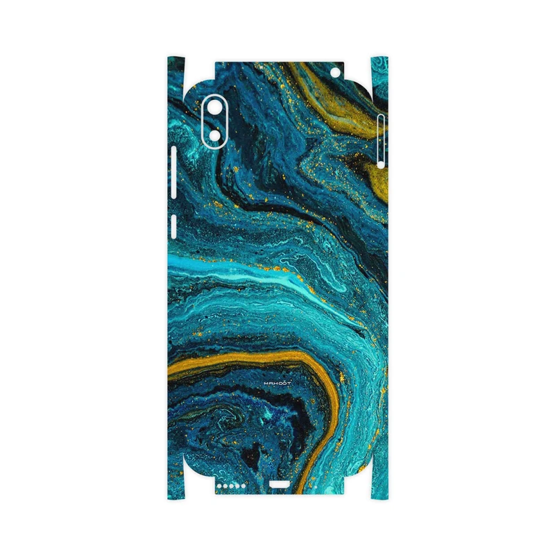 برچسب پوششی ماهوت مدل Turquoise marblewith golden streaks-FullSkin مناسب برای گوشی موبایل هوآوی Y5 2019
