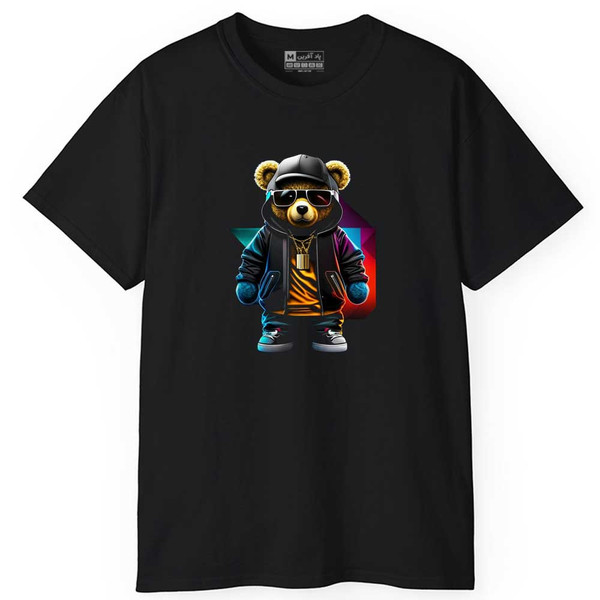 تی شرت آستین کوتاه مردانه پاد آفرین مدل اسپرت طرح خرس  کد 0881