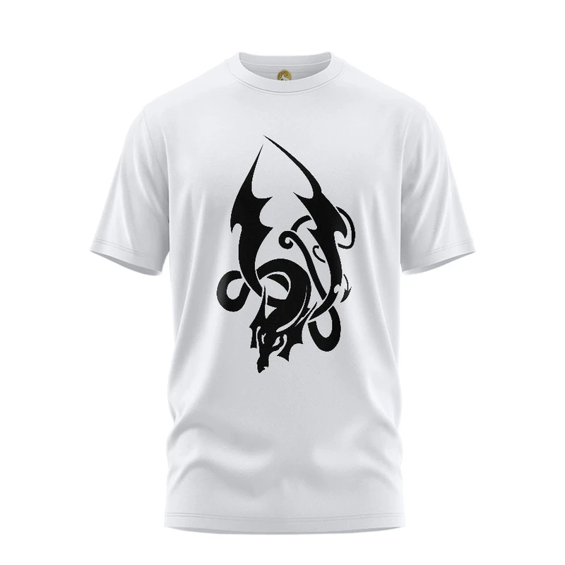 تی شرت آستین کوتاه زنانه هومرو مدل TW167 طرح اژدها