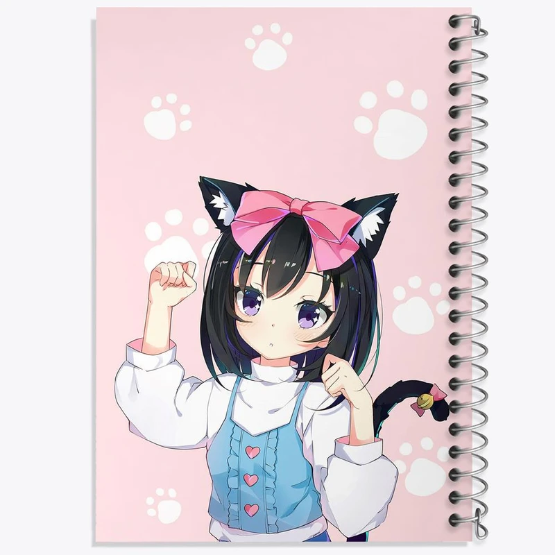 دفتر مشق 50 برگ خندالو مدل دختر انیمه ای کد 18065