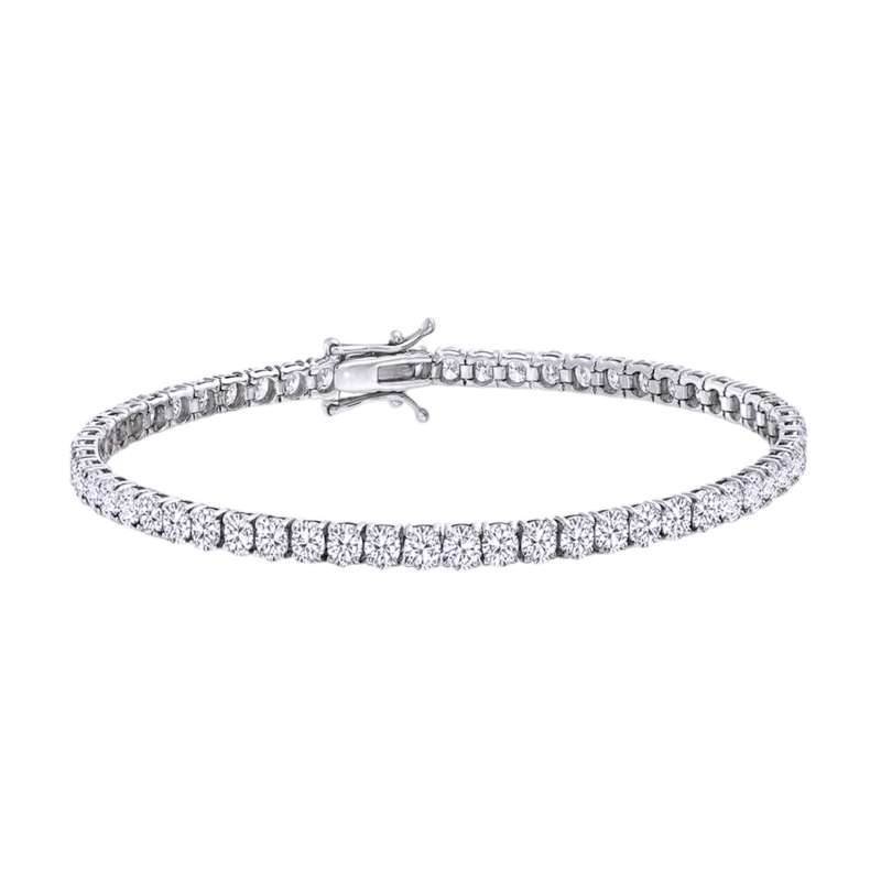 دستبند نقره زنانه گالری رضازاده مدل تنیسی رودیوم کد rh-0279