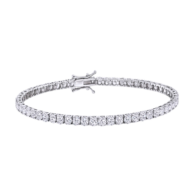 دستبند نقره زنانه گالری رضازاده مدل تنیسی رودیوم کد rh-0279