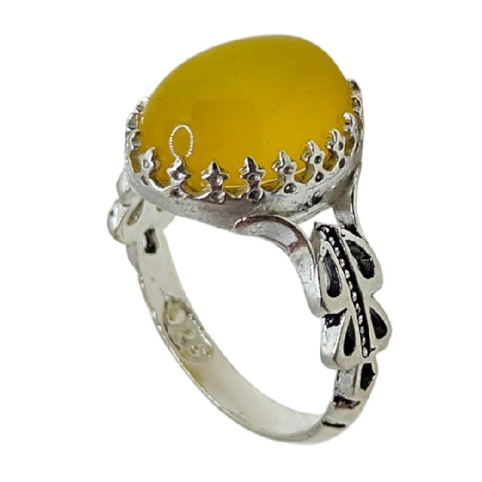 انگشتر نقره مردانه مدل سنگ شرف الشمس رکاب اسپرت صفوی کد 1000 - - 8