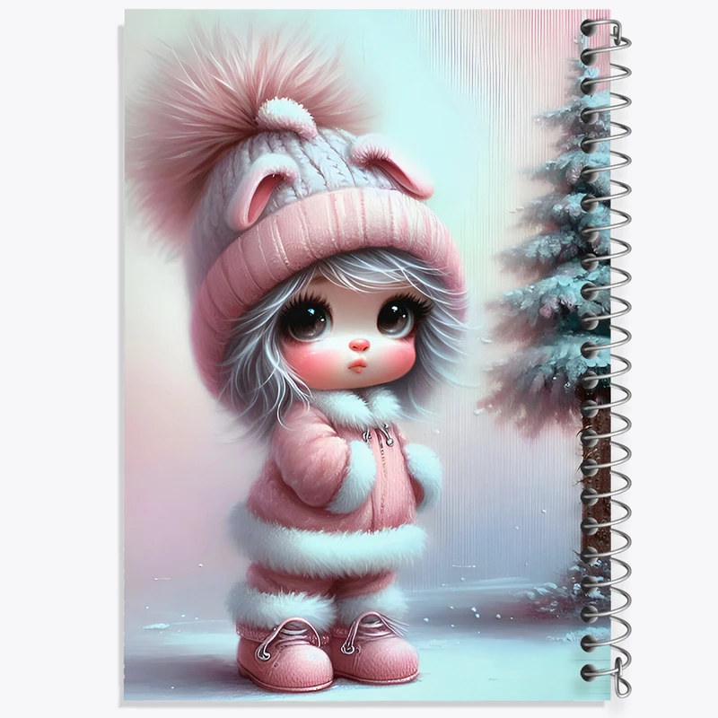 دفتر مشق 100 برگ خندالو طرح دختر کیوت و بامزه کد F7133