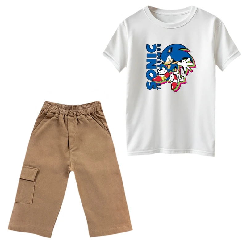 ست تی‌شرت و شلوارک پسرانه مدل سونیک کد 04