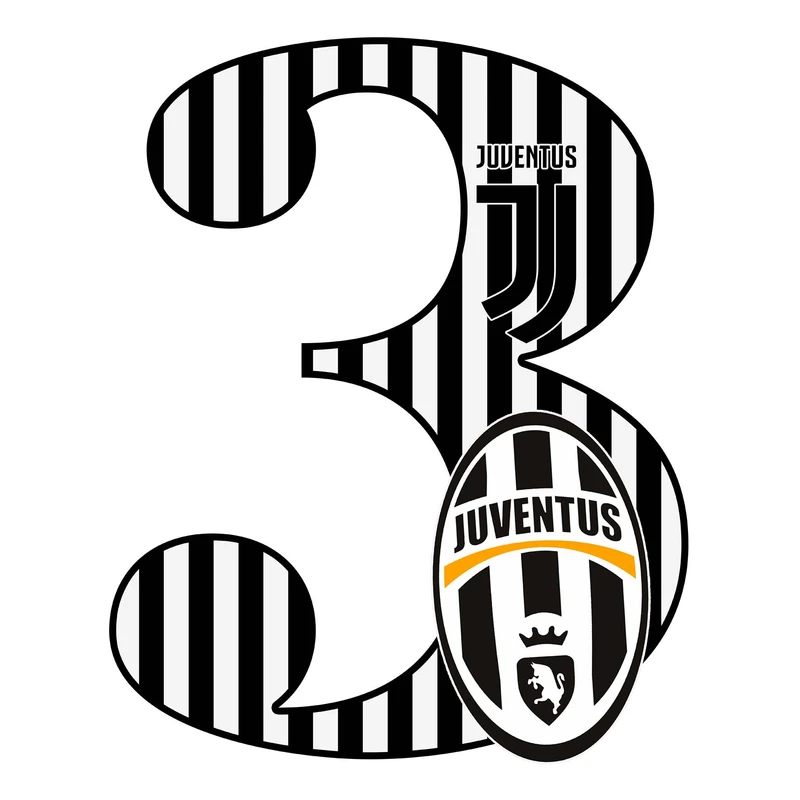 استند رومیزی تولد مدل عدد 3 طرح یوونتوس کد 903