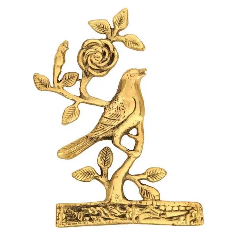 جاکلیدی برنزی مدل گل و بلبل