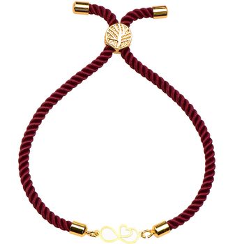 دستبند طلا 18 عیار زنانه کرابو طرح بینهایت قلب مدل Kr1580