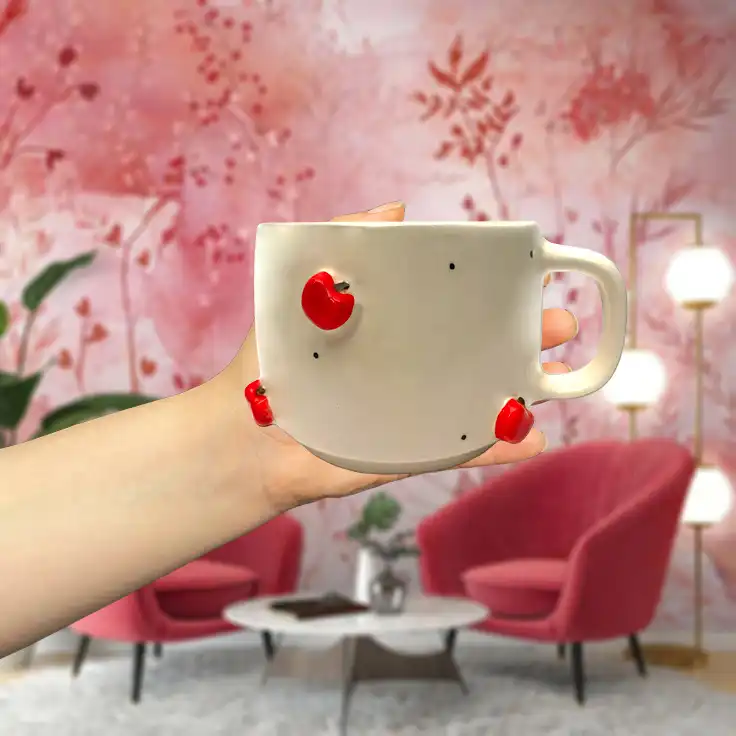 ماگ سرامیکی مدل آبمیوه طرح سیب کد 60