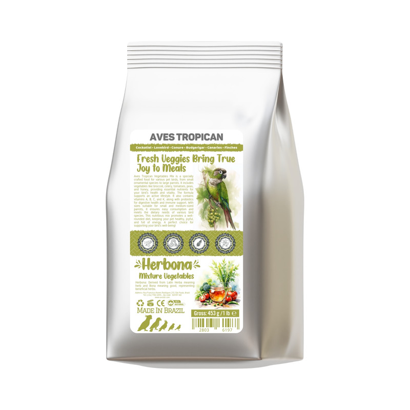 غذای پرندگان آوس تروپیکن مدل هربونا وزن 453 گرم