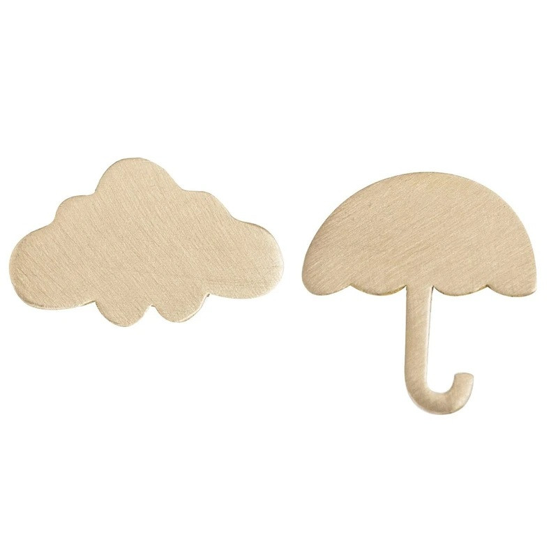 گوشواره میخی طلا 18 عیار زنانه وی وی گلد گالری مدل  ابر و چتر 8596