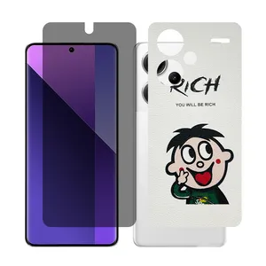 Glass Together model privacy Screen Protector Suitable for Xiaomi Redmi Note 13 Pro Plus Mobile Phone with Back cover sticker
