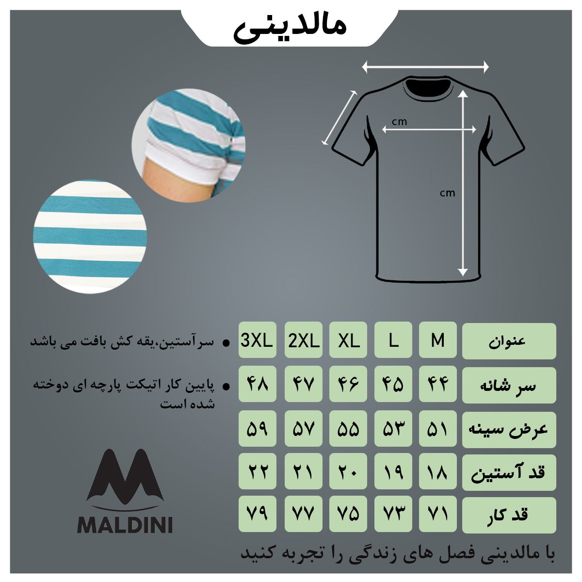 تی شرت آستین کوتاه مردانه مالدینی مدل t-416 -  - 5