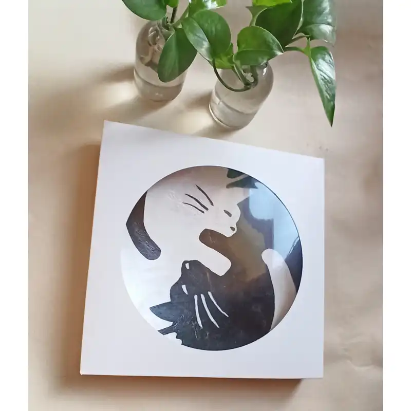 بشقاب دیوارکوب سفالی مدل گربه کد 338