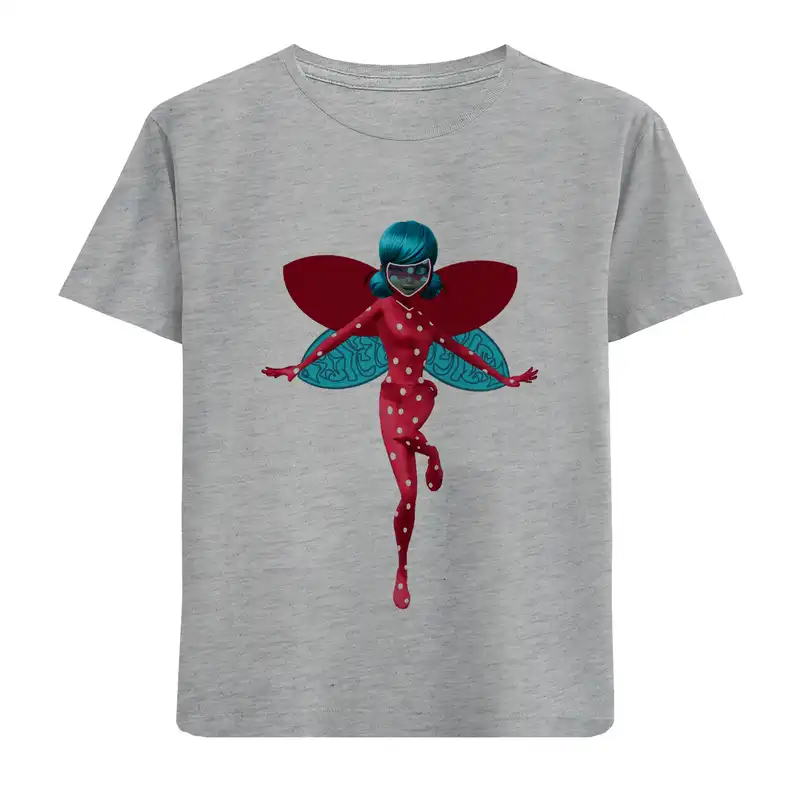 تی شرت آستین کوتاه بچگانه مدل دخترکفشدوزکی بالدار F660