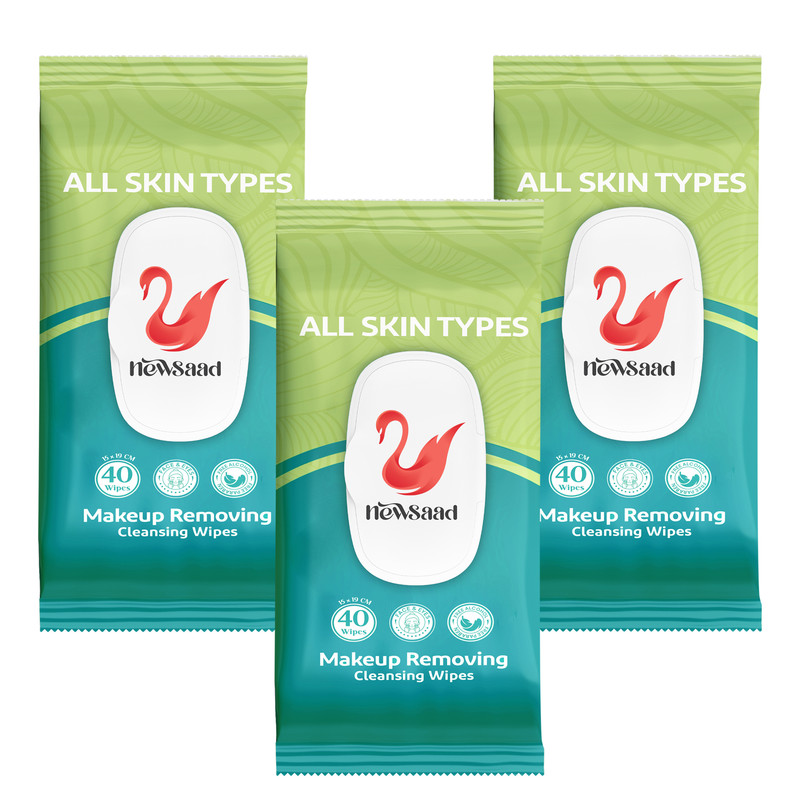 دستمال پاک کننده آرایش نیوساد مدل All Skin3 سه بسته 40 عددی