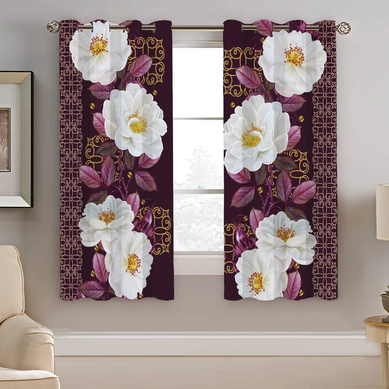 پرده نیروانا طرح گل مدل مخمل کد 4896 سایز 140×200 سانتی متر