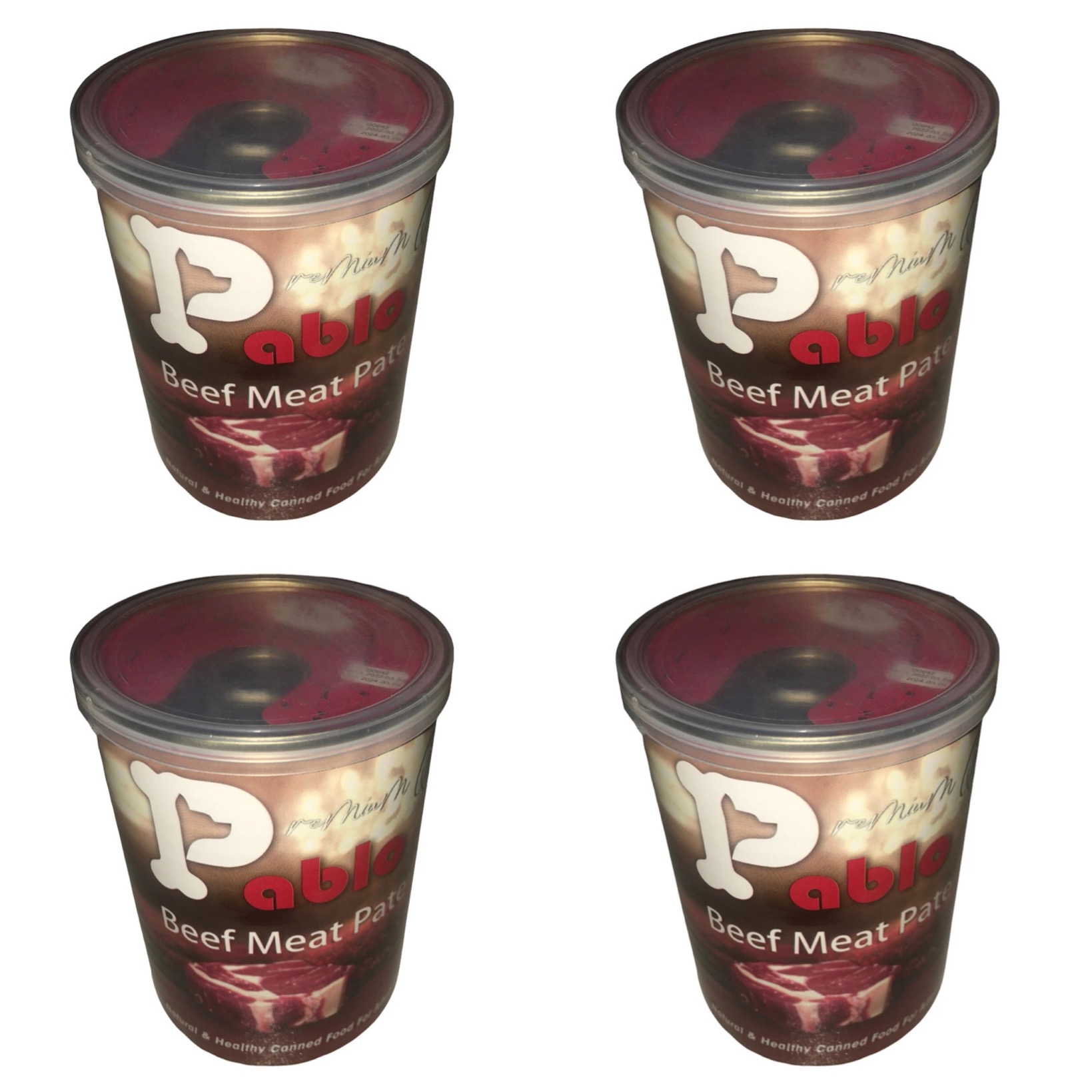 کنسرو سگ پابلو مدل گوشت خالص گوساله وزن 1600 گرم بسته 4 عددی