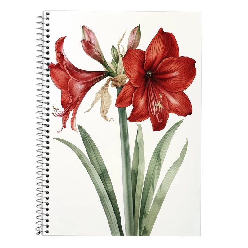 دفتر زبان 50 برگ مدوپد مدل سه خط طرح گل کد DF13971