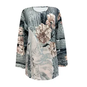 بلوز زنانه مدل گل درشت نخی ترک کد 022