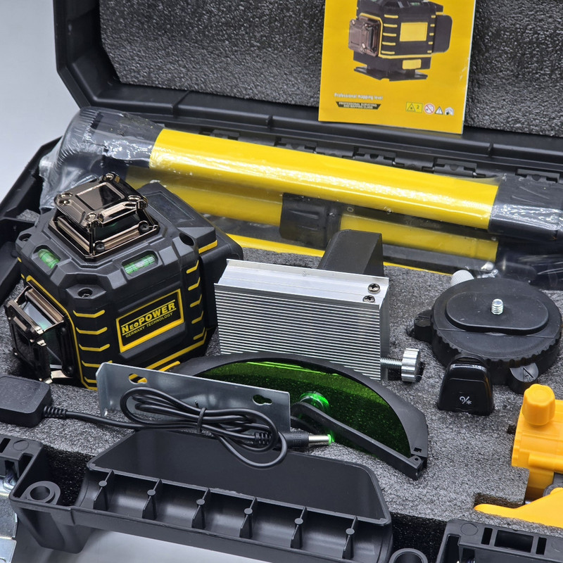 تراز لیزری شارژی نیوپاور مدل پایه دار کد 4X360