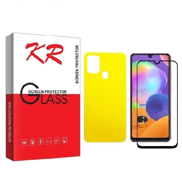 محافظ صفحه نمایش کی آر مدل FUL مناسب برای گوشی موبایل سامسونگ Galaxy A21S به همراه محافظ پشت گوشی