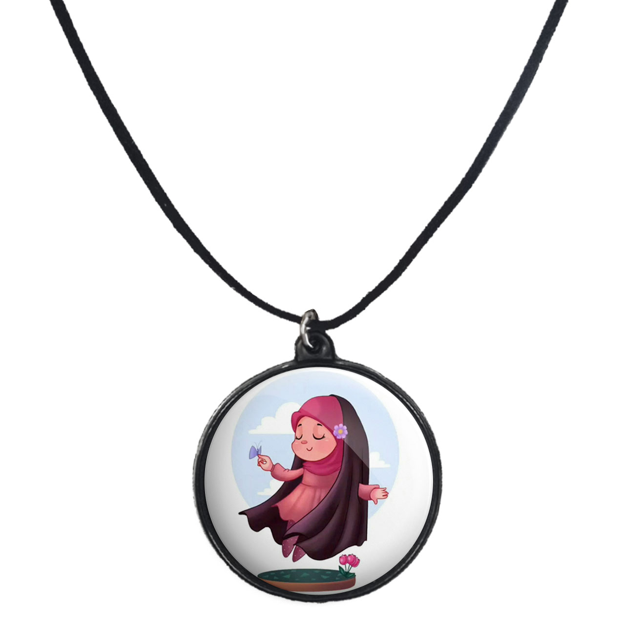 گردنبند پرمانه طرح حجاب کد pmb.24028 مدل دو طرفه