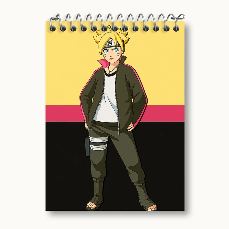 دفتر یادداشت 50 برگ خندالو مدل بوروتو اوزوماکی انیمه بوروتو Boruto کد 15759