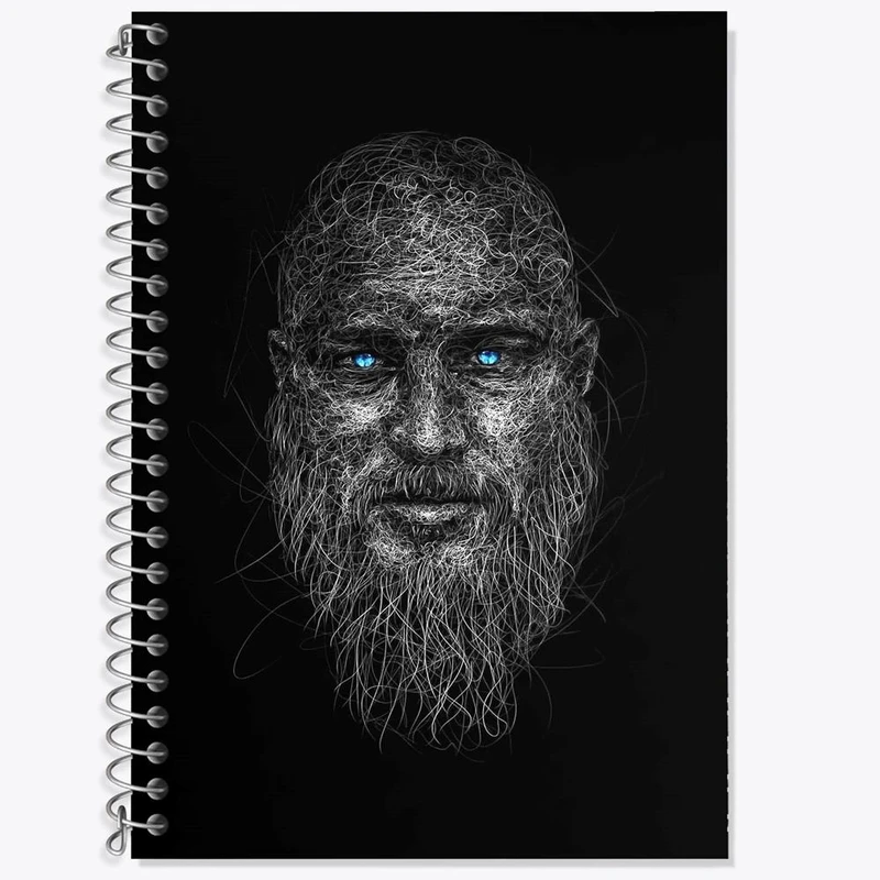 دفتر زبان 50 برگ خندالو مدل دو خط طرح رگنار سریال وایکینگ ها Vikings کد 29125