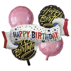 بادکنک مدل فویلی RC طرح HAPPY BIRTHDAY مجموعه 5 عددی