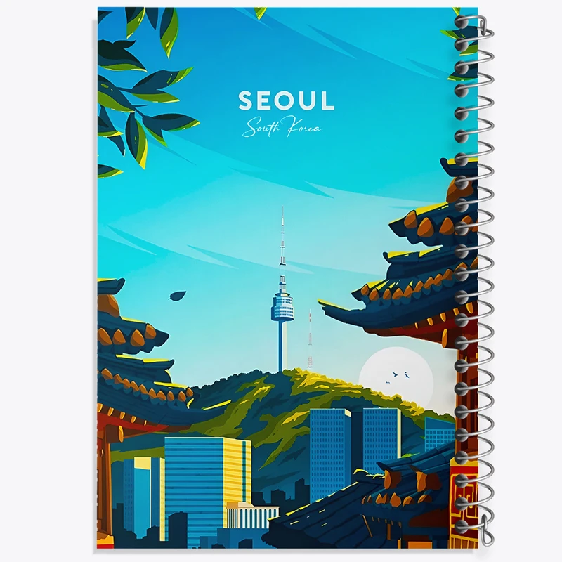 دفتر ژورنال نویسی 50 برگ خندالو مدل نقطه ای طرح سئول (Seoul) کد F6303