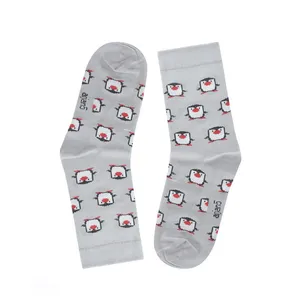 جوراب ساق بلند دخترانه مدل پنگوئنی 2553560653