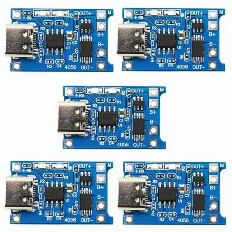 ماژول شارژر باتری مدل TP- 4056 Micro USB TypeC بسته 5 عددی ماژول شارژر باتری مدل TP- 4056 Micro USB TypeC بسته 5 عددی