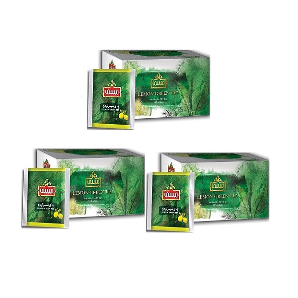 چای سبز کیسه ای ویژه با طعم لیمو مسما 3 بسته 20 عددی