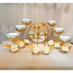 مجموعه ظروف هفت سین 9 پارچه مدل گل و برگ