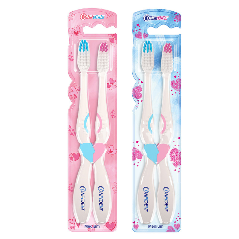 مسواک کانفیدنت مدل CT-Biform با برس متوسط دو بسته 2 عددی