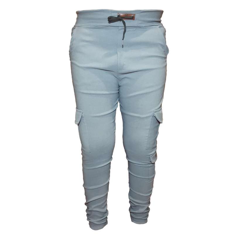 شلوار مردانه جامه آسمان آبی مدل اسلش چند جیب 021 رنگ طوسی