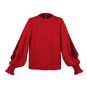 بلوز آستین بلند زنانه مدل SECRET رنگ قرمز