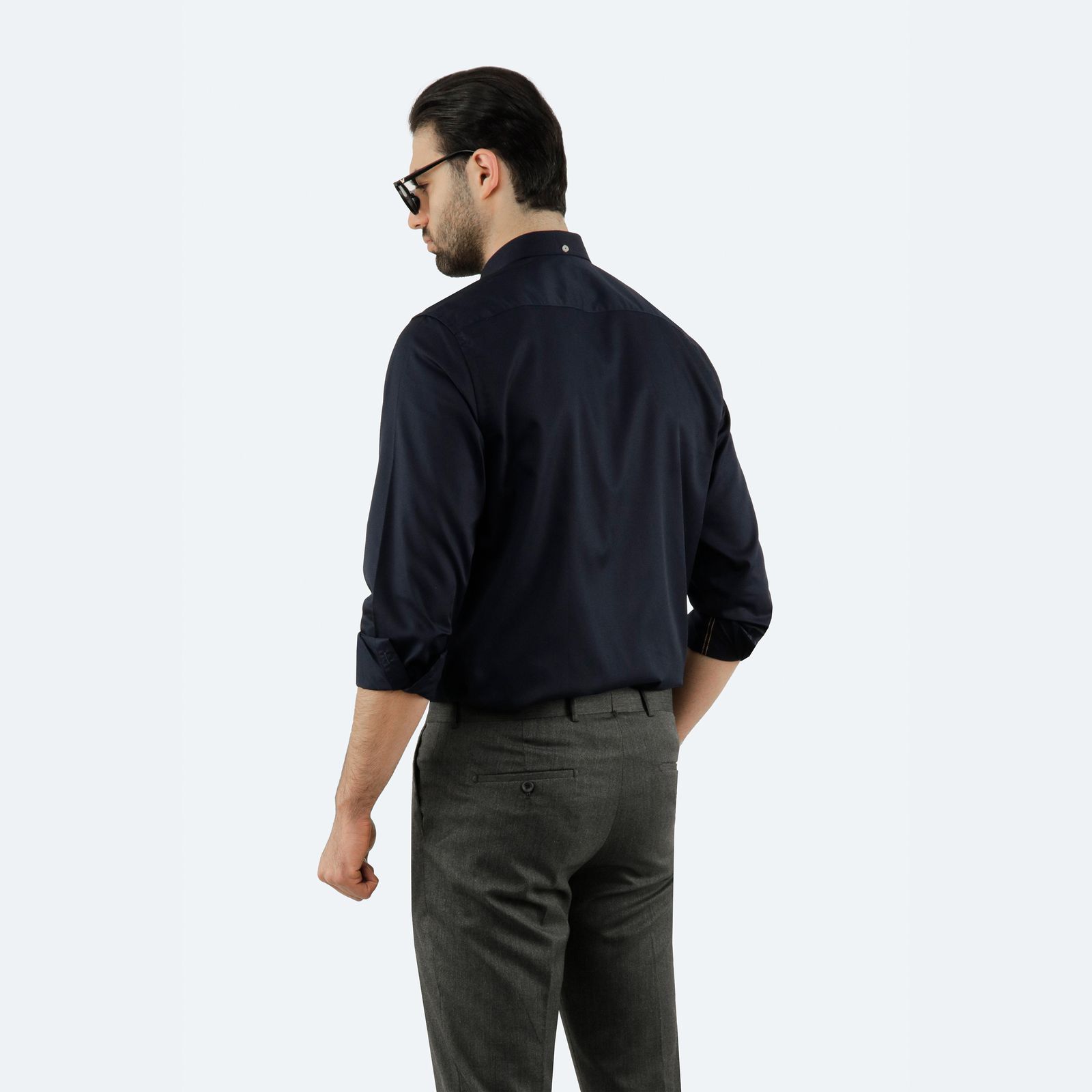 پیراهن آستین بلند مردانه پاتن جامه مدل 102721020259539 رنگ سورمه ای -  - 4