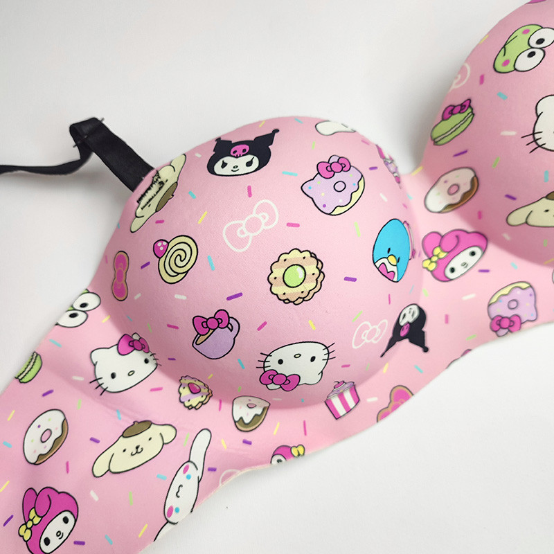 سوتین اسفنجی زنانه مدل لیزری دکلته جکدار طرح کیتی کد 3191