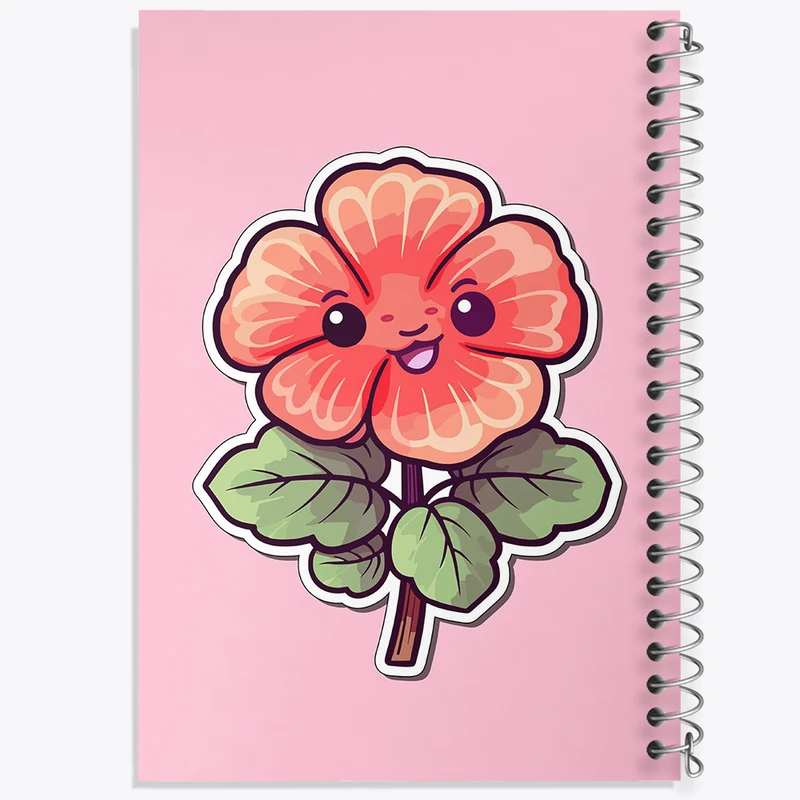 دفتر مشق 50 برگ خندالو طرح گل و گیاه کد 36645